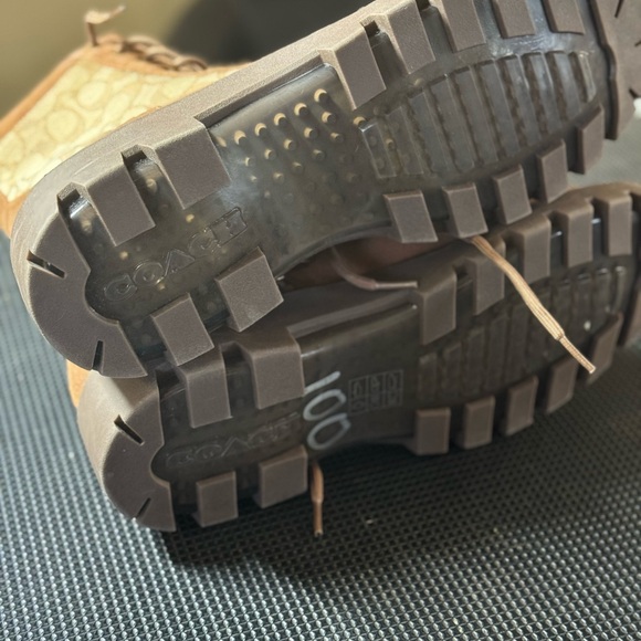 NWOB COACH khaki signature jacquard city sole boot men’s size 12 - Picture 12 of 13